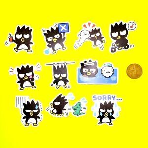 3/$20 Brand New 10x Sanrio Badtz Maru Waterproof Stickers #2